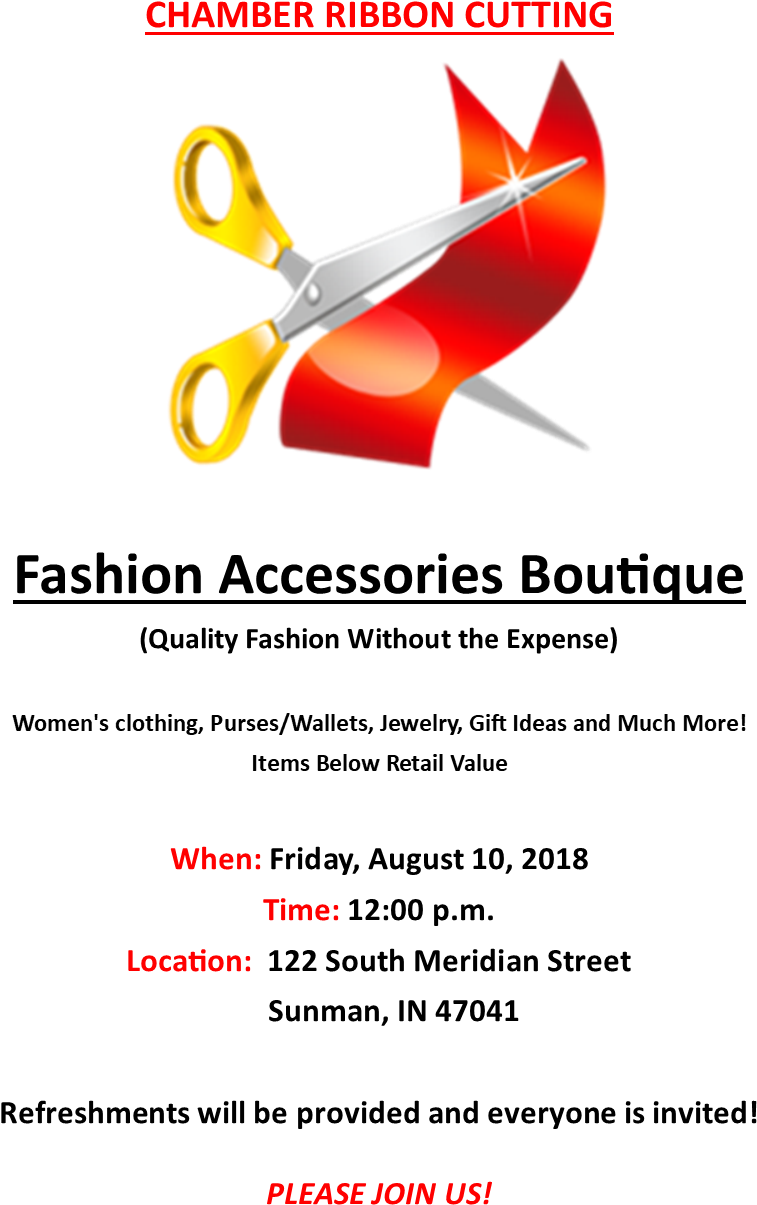 Download HD Fashion Accessories Boutique Chamber Ribbon Cutting