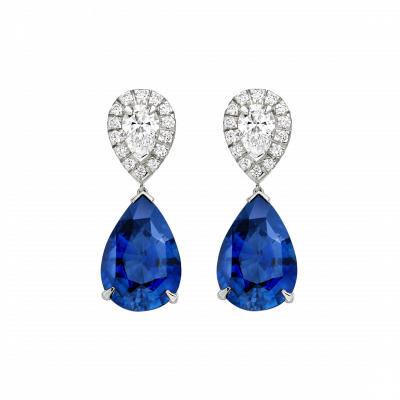 Blue Sapphire Earring Png (400x400), Png Download