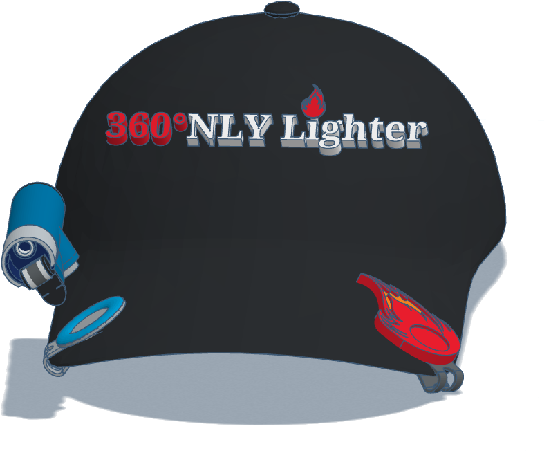 Promo Hat W Flame Clip And Raised Lighter - Baseball Cap (885x690), Png Download