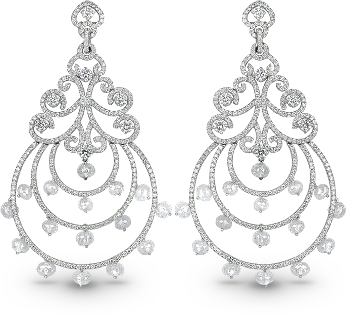 Description - Chandelier Diamond Earrings (700x700), Png Download