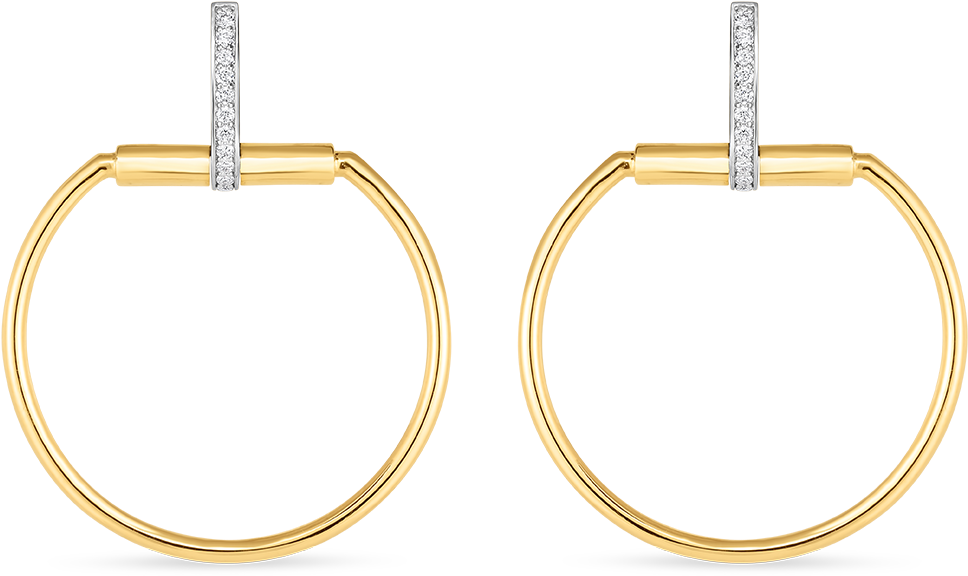 Roberto Coin Round Large Diamond Earrings (1000x1000), Png Download