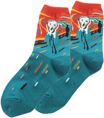 Itgirl Shop Munk Scream Socks Aesthetic Apparel, Tumblr - Orange Tumblr Socks (460x460), Png Download