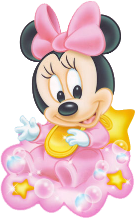 Baby Minnie Sit On Cloud - Minnie E Mickey Baby (302x461), Png Download