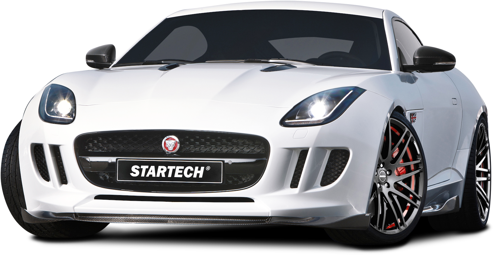 White Startech Jaguar F Type Coupe Sports Car Png Image - Jaguar F Type Lumma (1764x944), Png Download