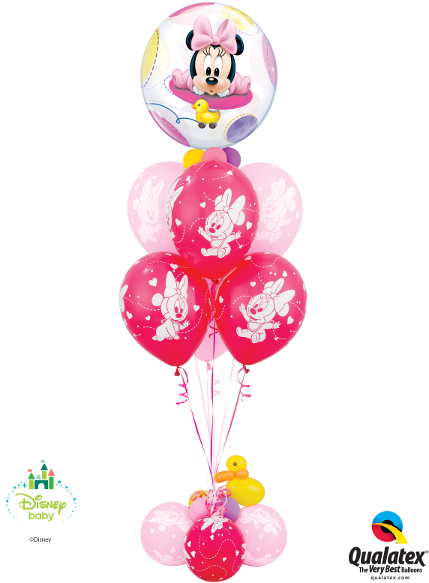 Disney Baby Minnie Bouquet - 22" Single Bubble Baby Minnie - Mylar Balloons Foil (450x600), Png Download
