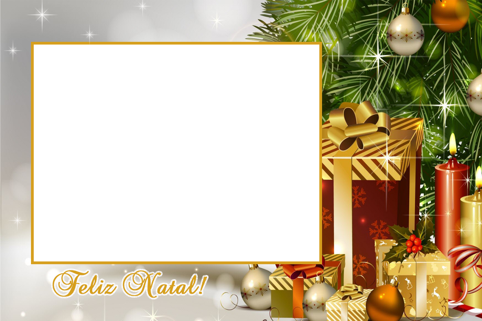Moldura Para Foto Cartão De Natal Em Png - Christmas Tree Hd (1600x1066), Png Download