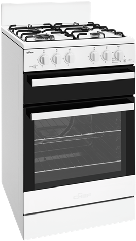 54cm Freestanding Cooker, Conv Oven - Chef Cfg503wb 54cm Gas Upright (800x500), Png Download