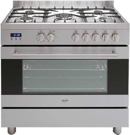 Freestanding 90cm Electric Oven & Gas Hob Ss - Euro Dual Fuel 90cm Freestanding Electric Oven (600x600), Png Download