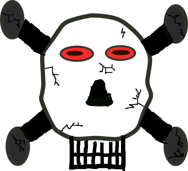 Cartoon Skull Hi - หัว กะโหลก ไค ว้ เลื่อน ไหว (600x546), Png Download