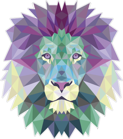 Lion Polygon - Poster Para Imprimir Leao (500x500), Png Download