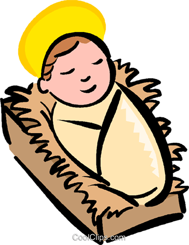 Baby Jesus Royalty Free Vector Clip Art Illustration - Baby Jesus Vector Png (372x480), Png Download