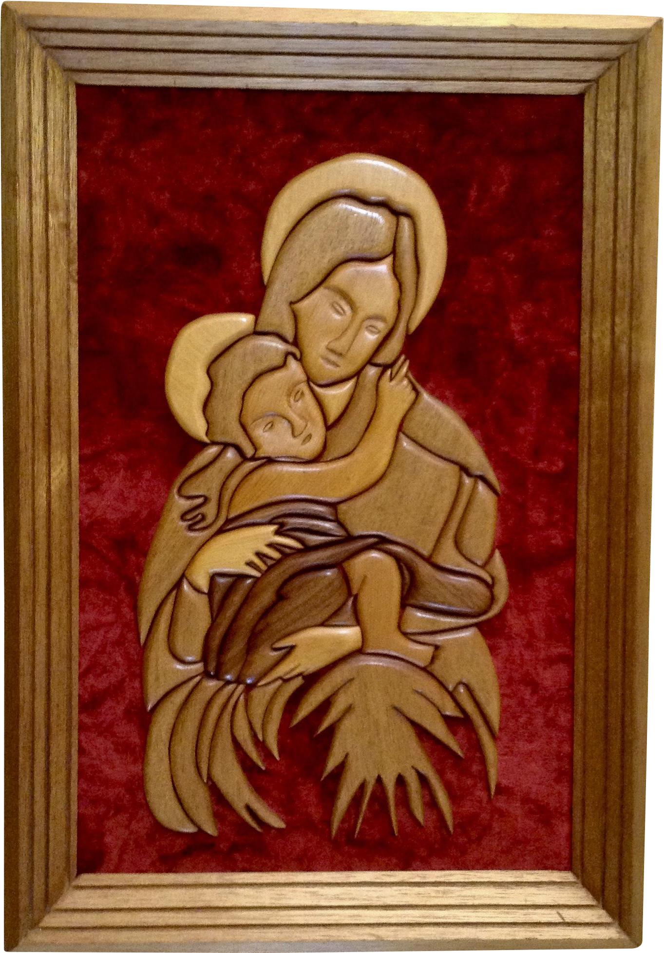 Religious Mother Mary & Baby Jesus Madonna And Child - Folk Art (1956x1956), Png Download