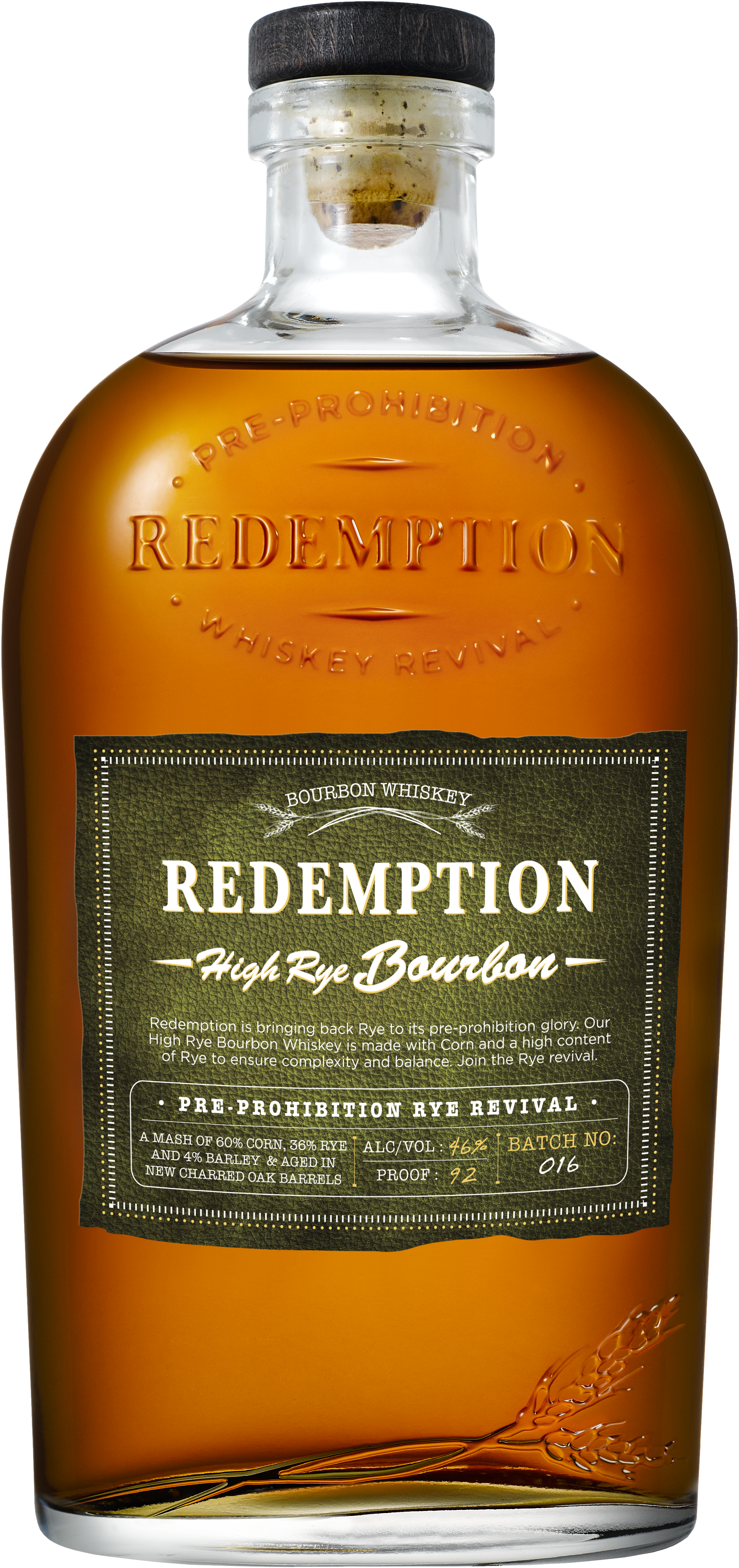 High Rye Bourbon Bottle Shot Production Quality - Redemption Bourbon High Rye Redemption High Rye Bourbon (2842x4973), Png Download