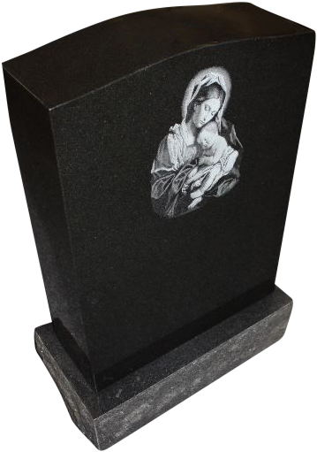 Blessed Mother Holding Baby Jesus For Resurrection - Headstone (592x599), Png Download