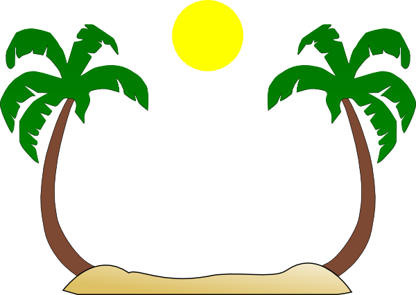 Beach Silhouette Clip Art (600x426), Png Download
