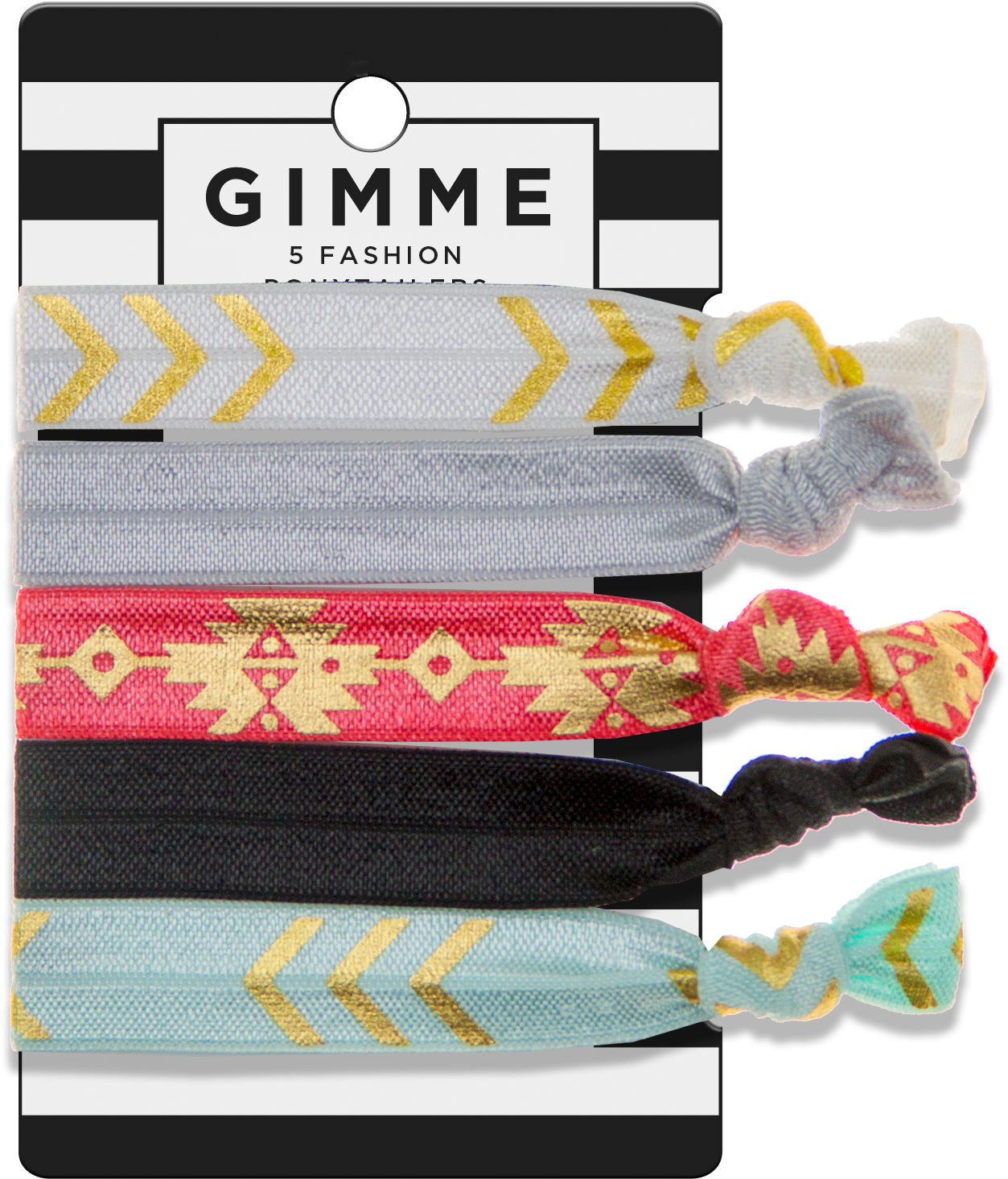 Gimme Gold Arrow Hair Ties 5ct - Gimme Clips Gimme Gold Arrow Hair Ties 5ct (1800x1800), Png Download