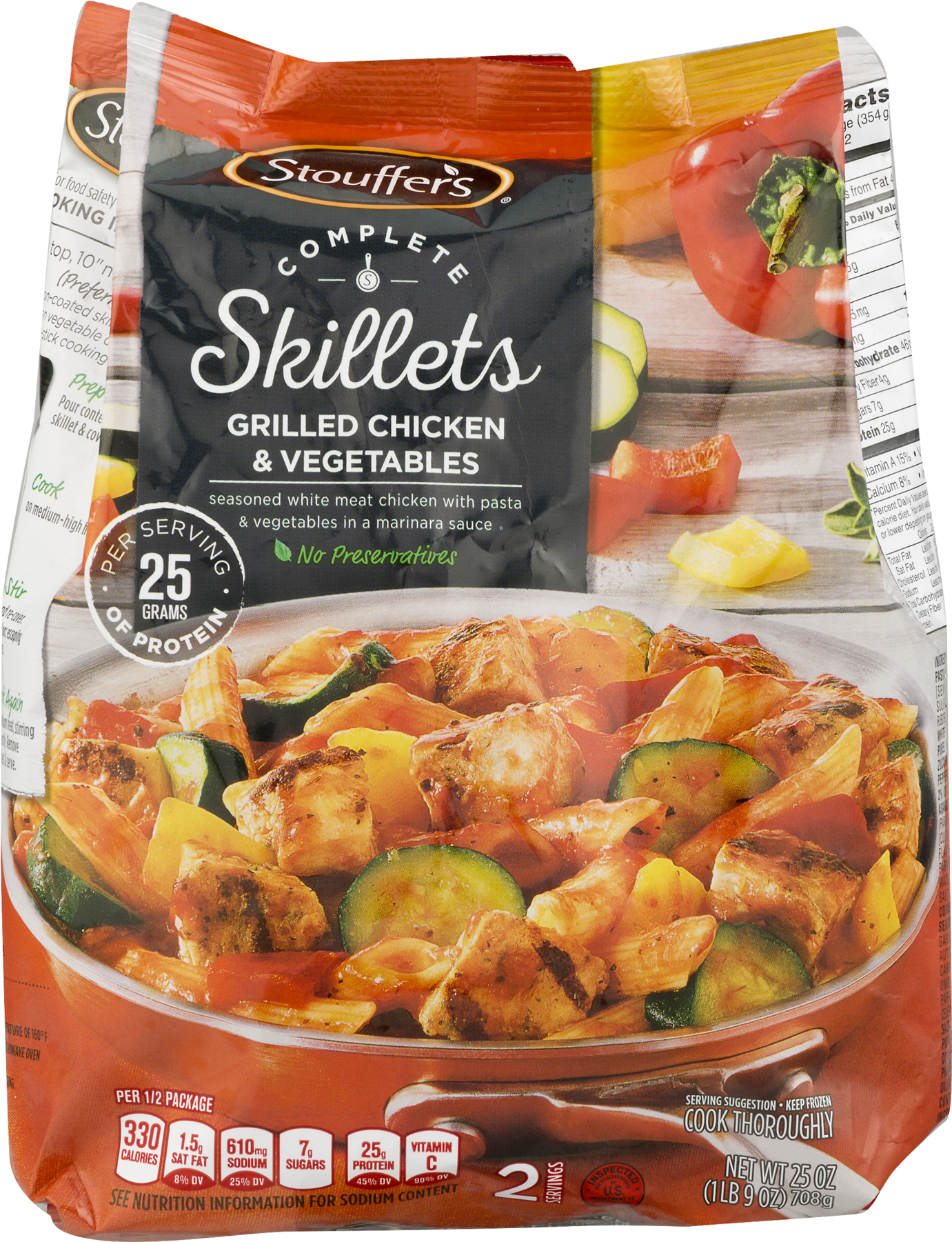 Stouffer's Complete Skillets Grilled Chicken & Vegetables, - Stouffers Complete Skillets Thai Style Ginger Chicken, (1800x1800), Png Download