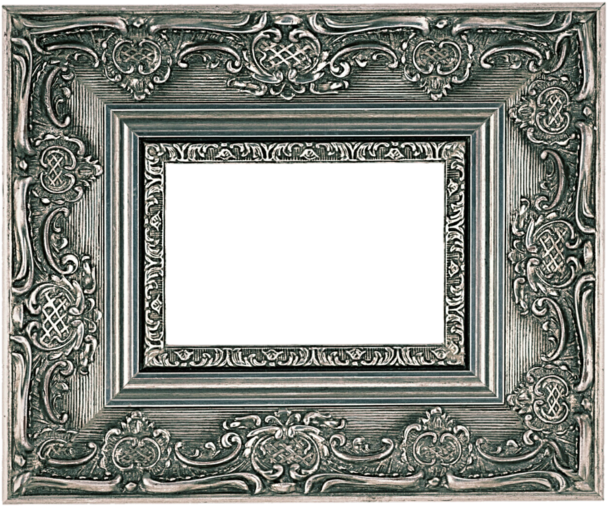 Download Fancy Silver Frame Transparent Png Clipart - Vintage Silver Photo Frame (900x760), Png Download