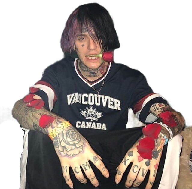 Lil Peep With Roses (639x627), Png Download