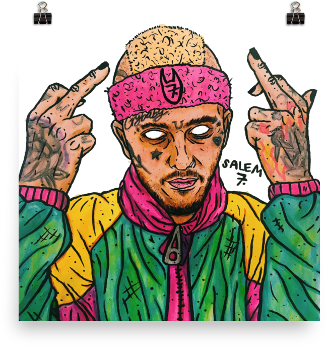 Lil Peep In Cartoon (1000x1000), Png Download