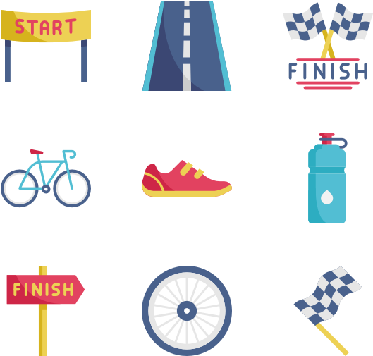 Road Bicycle Racing - Race Start Icon (600x564), Png Download
