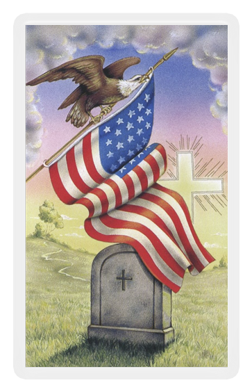 American Flag With Eagle - San Francis Imports-veteran Custom Prayer Card (600x600), Png Download