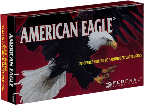 223 American Eagle 55gr Boat Tail Fmj (522x418), Png Download