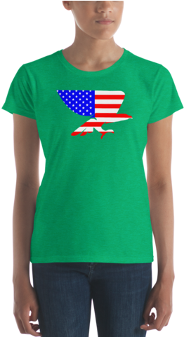 American Flag Eagle Women's T-shirt - T-shirt (480x480), Png Download