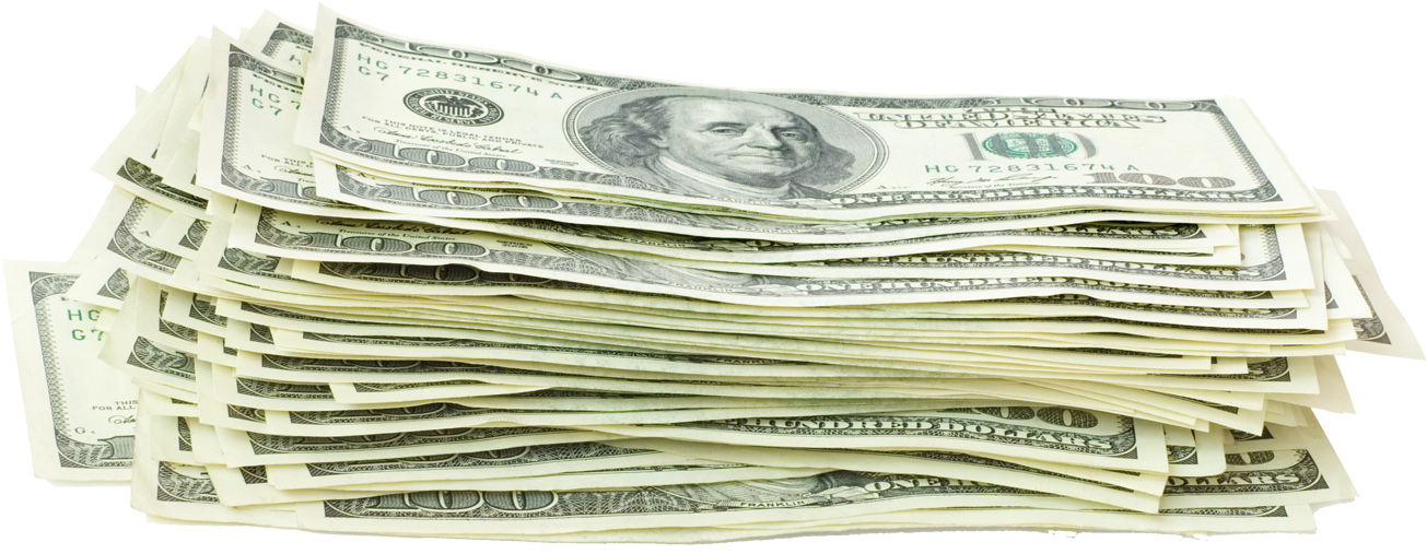 Small Stack Of Money Png (1382x922), Png Download