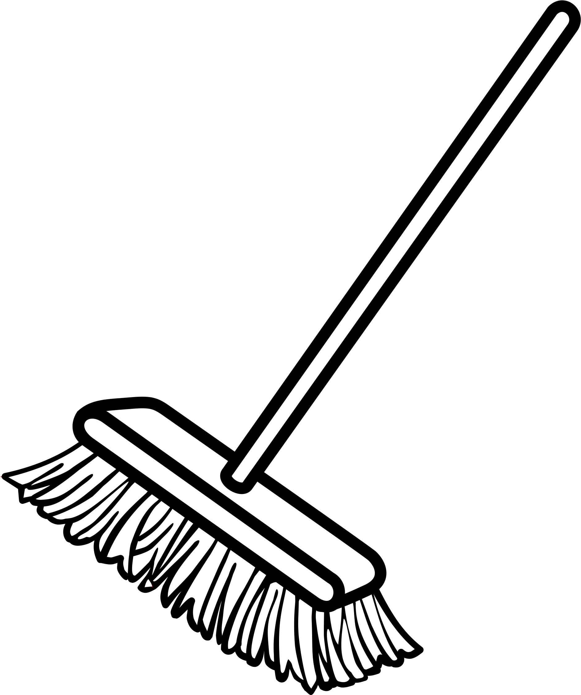 Clipart Line Art Big Image Png - Black And White Clip Art Broom (2030x2400), Png Download