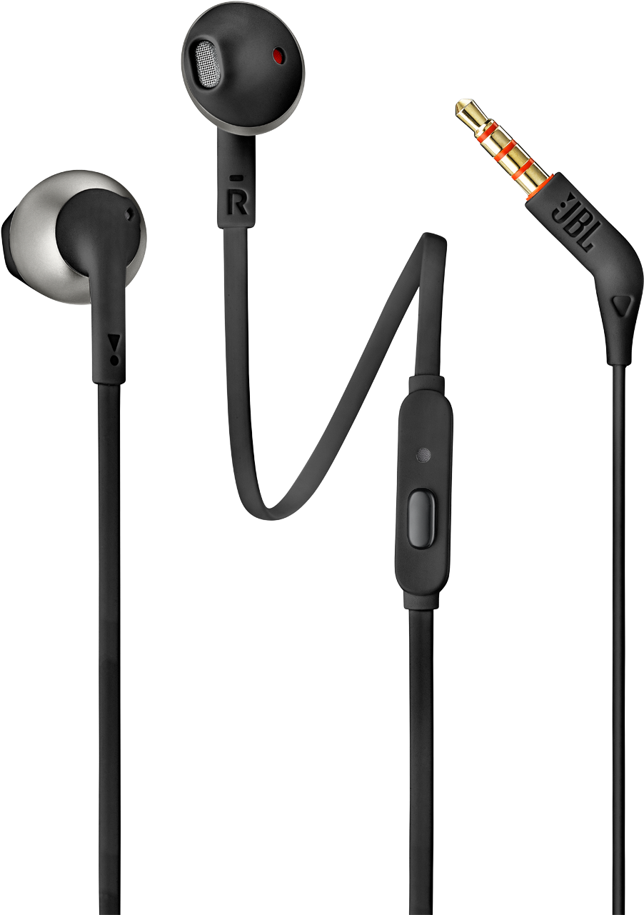 T205 - Jbl T205 In Ear Earphone Black (1605x1605), Png Download