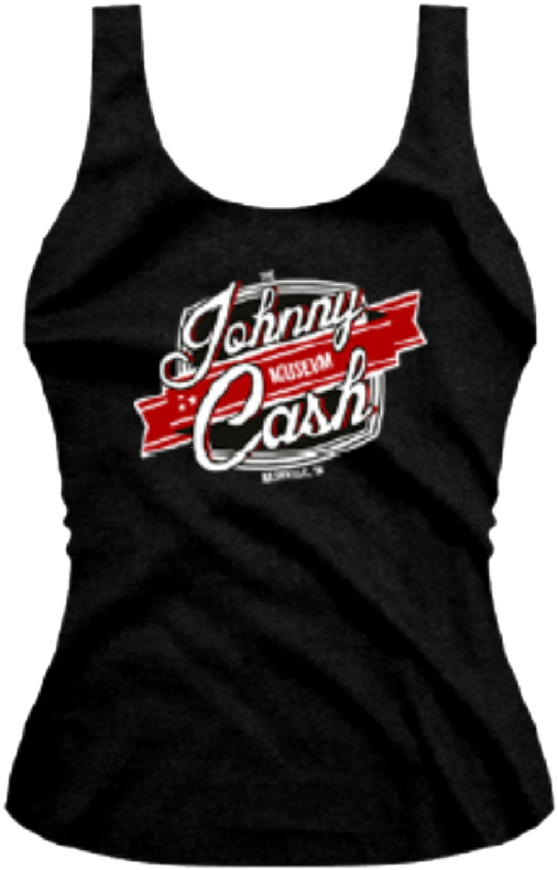 Johnny Cash Museum Ladies Logo Black Tank Top - Active Tank (800x800), Png Download
