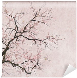 Plum Blossom On Old Antique Vintage Paper Background - Rosa Blommor (400x400), Png Download