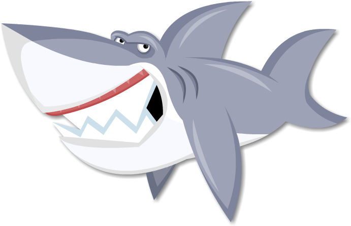 Cartoon Sharks - Cute Shark Cartoon Png (700x465), Png Download