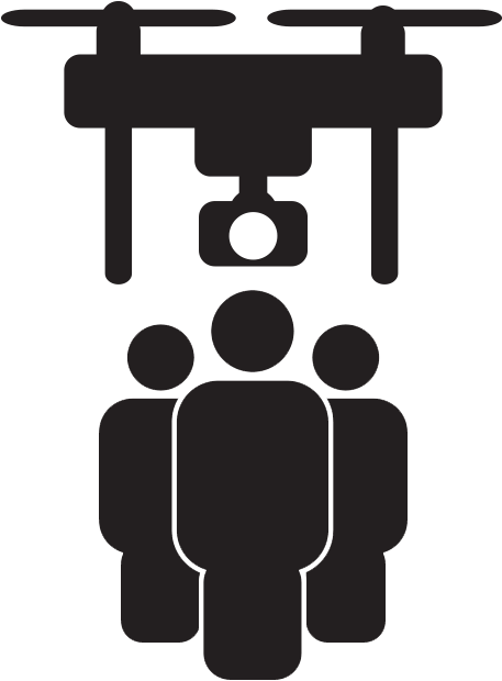 Drone Icon Design Free People Watch Out Distance Safe - Person Drone Icon (700x700), Png Download