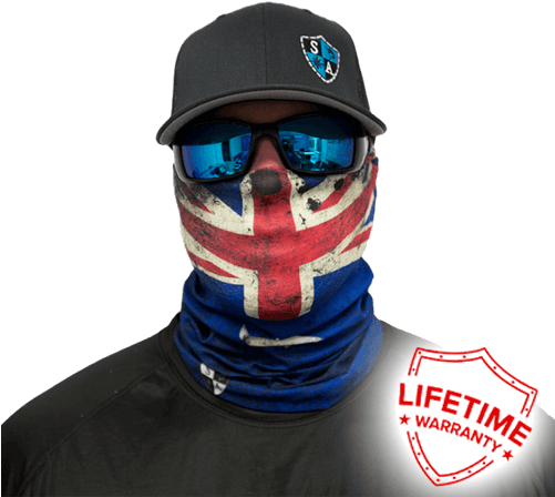 Sa Fishing Sa Co. Australian Flag Face Shield In Red/white/blue (500x500), Png Download