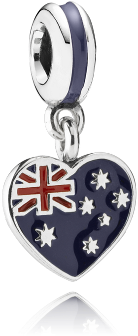 Australian Heart Flag, Blue & Red Enamel - Australian Flag Pandora Charm (999x999), Png Download