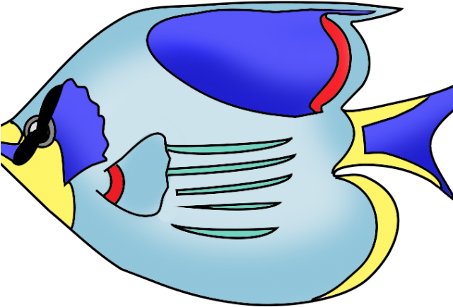 Tropical Fish Clipart Fush - Colored Fish Drawing (640x480), Png Download