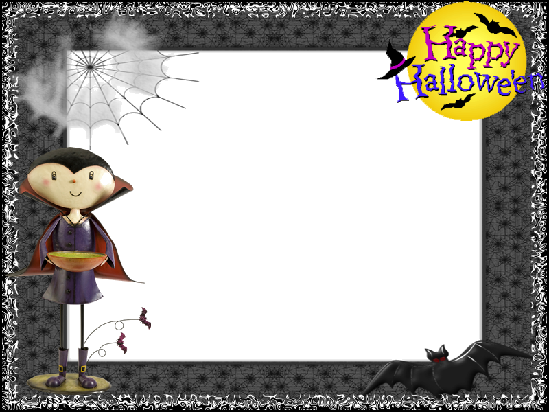Marco Halloween Photoshop Clipart Picture Frames Halloween - Halloween Happy Halloween Pendant Necklace (800x600), Png Download