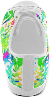 Cute Tropical Watercolor Flowers Women's Canvas Shoes - Flip-flops (500x500), Png Download