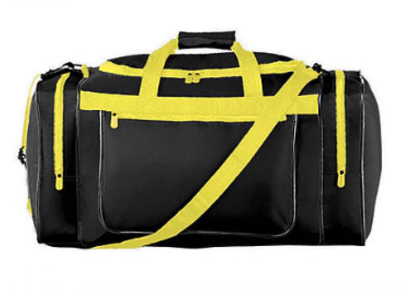 Custom Augusta Sportswear Gear Bag Black/yellow 22" (800x800), Png Download