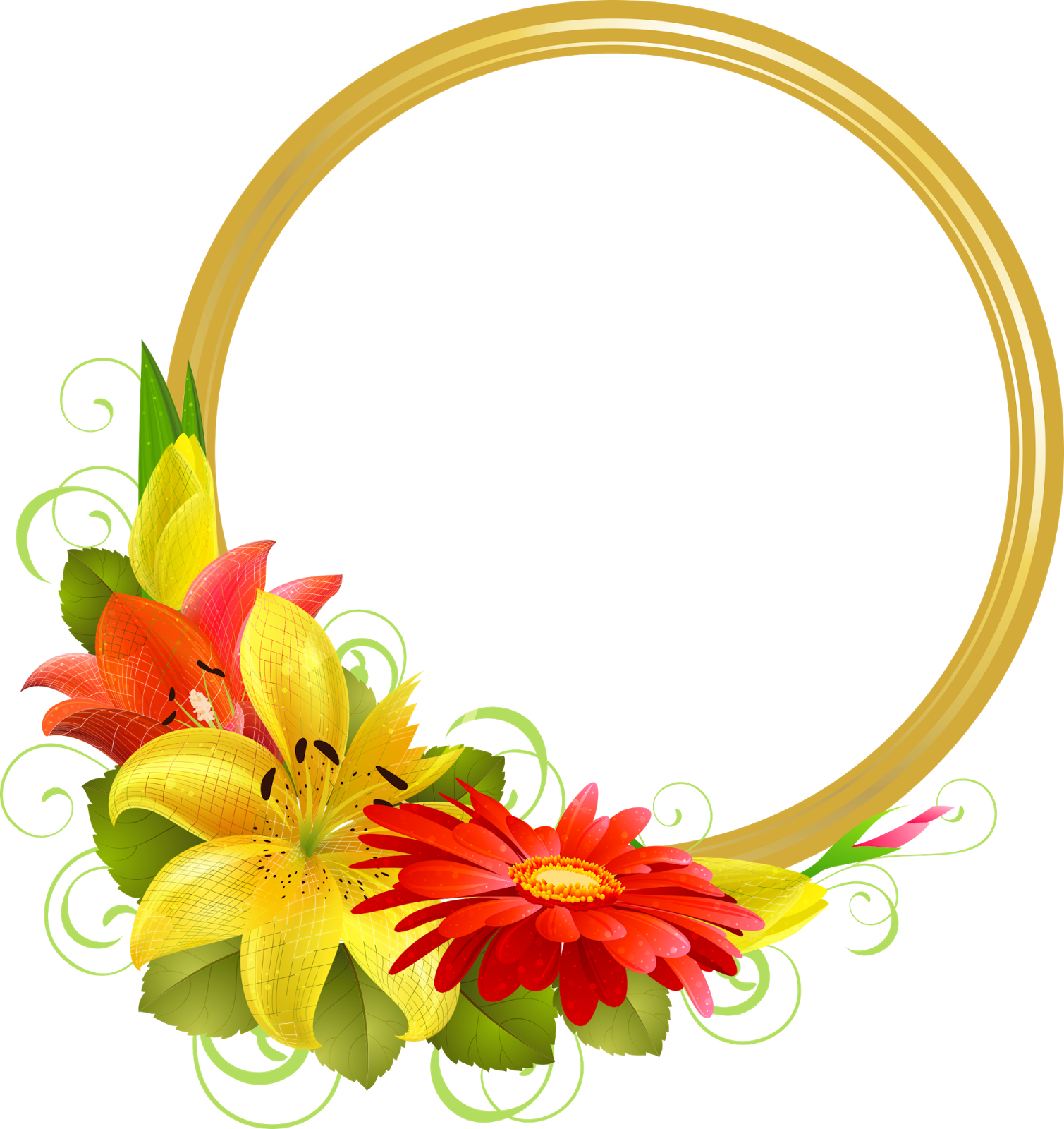 Marco Para Foto Con Flores En Png (1509x1600), Png Download