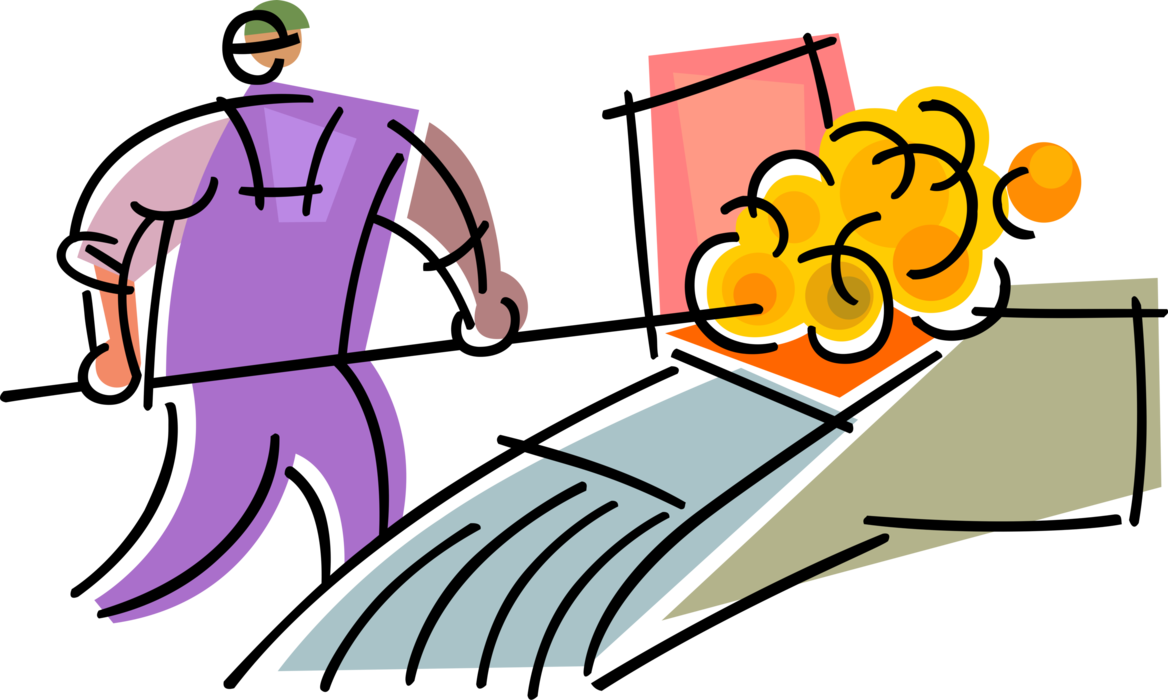 Vector Illustration Of Fireman Or Stoker Worker Stokes - Illustration (1168x700), Png Download