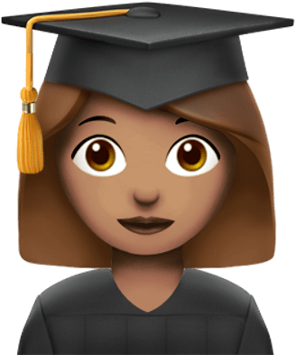 Female Graduate Student Apple Emoji - Student Emoji Png (400x400), Png Download