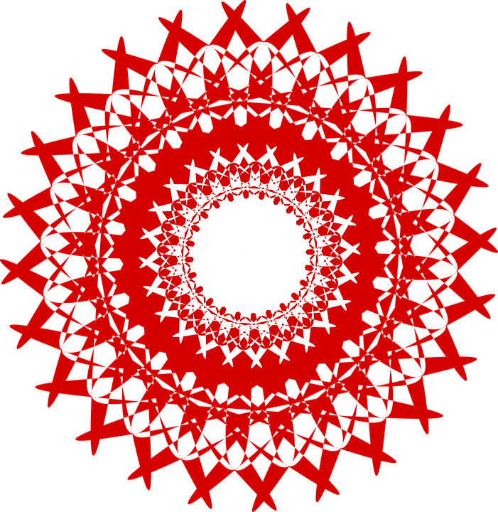 Red Mandala Design Png (701x720), Png Download