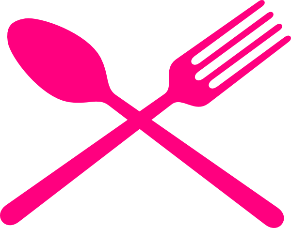 Drawn Fork Cross - Pink Spoon And Fork Clipart (600x471), Png Download