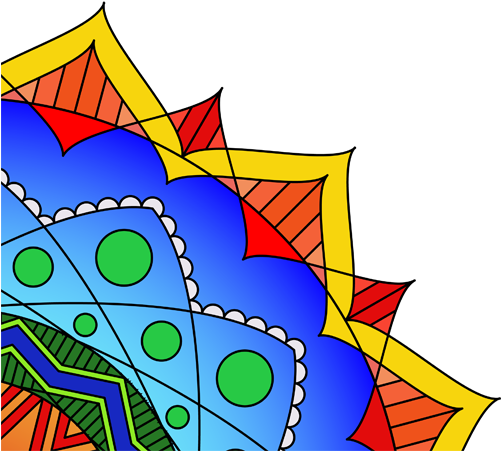 Eppur Si Muove Mandala - Mandala In Red Blue And Yellow (500x466), Png Download