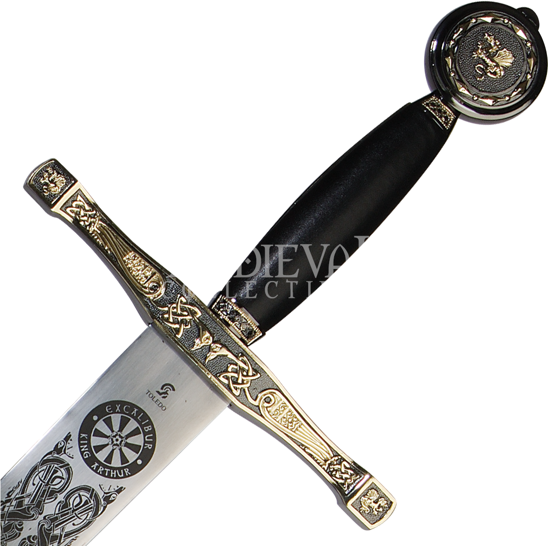 Black-gold Excalibur Sword - Excalibur Sword Hilt (1106x1106), Png Download