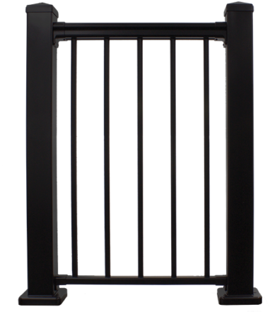 A310 Aluminum Railing With Round Aluminum Balusters - Baluster (402x489), Png Download