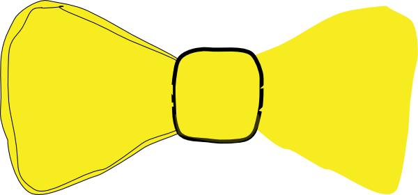 Bow Tie 4 Clip Art At Clker - Yellow Bow Tie Clipart (600x280), Png Download